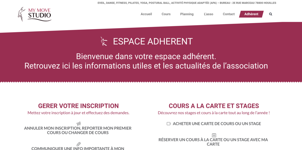 L’ espace adhérent est en ligne !