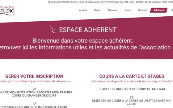 L’ espace adhérent est en ligne !