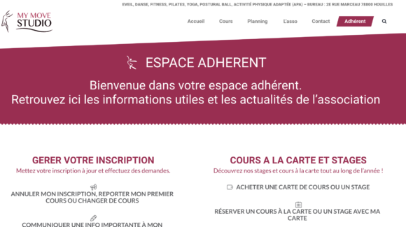 L’ espace adhérent est en ligne !